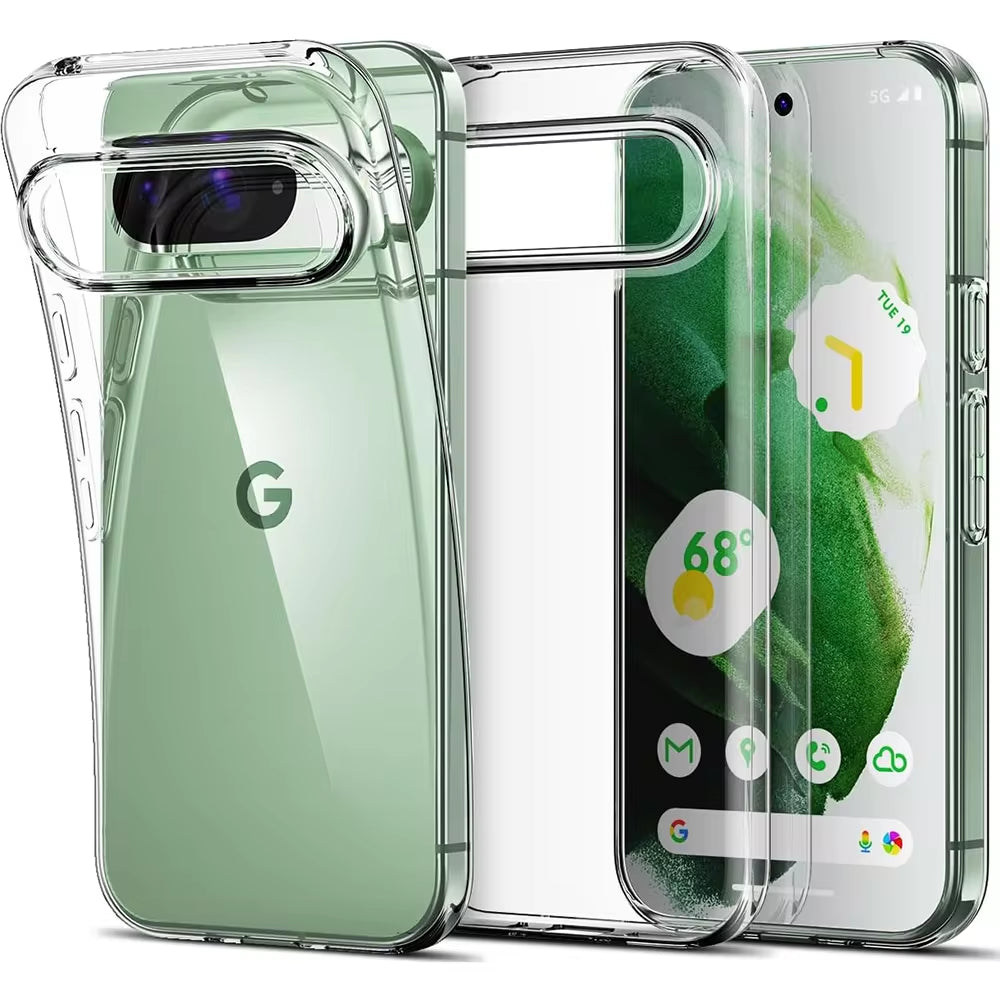 Silicone Soft Ultra Thin Case for Google Pixel 9 8A 8 7 7A 6A 6 Pro XL Clear Shell Transparent Back Cover for Google 8 a 9 XL